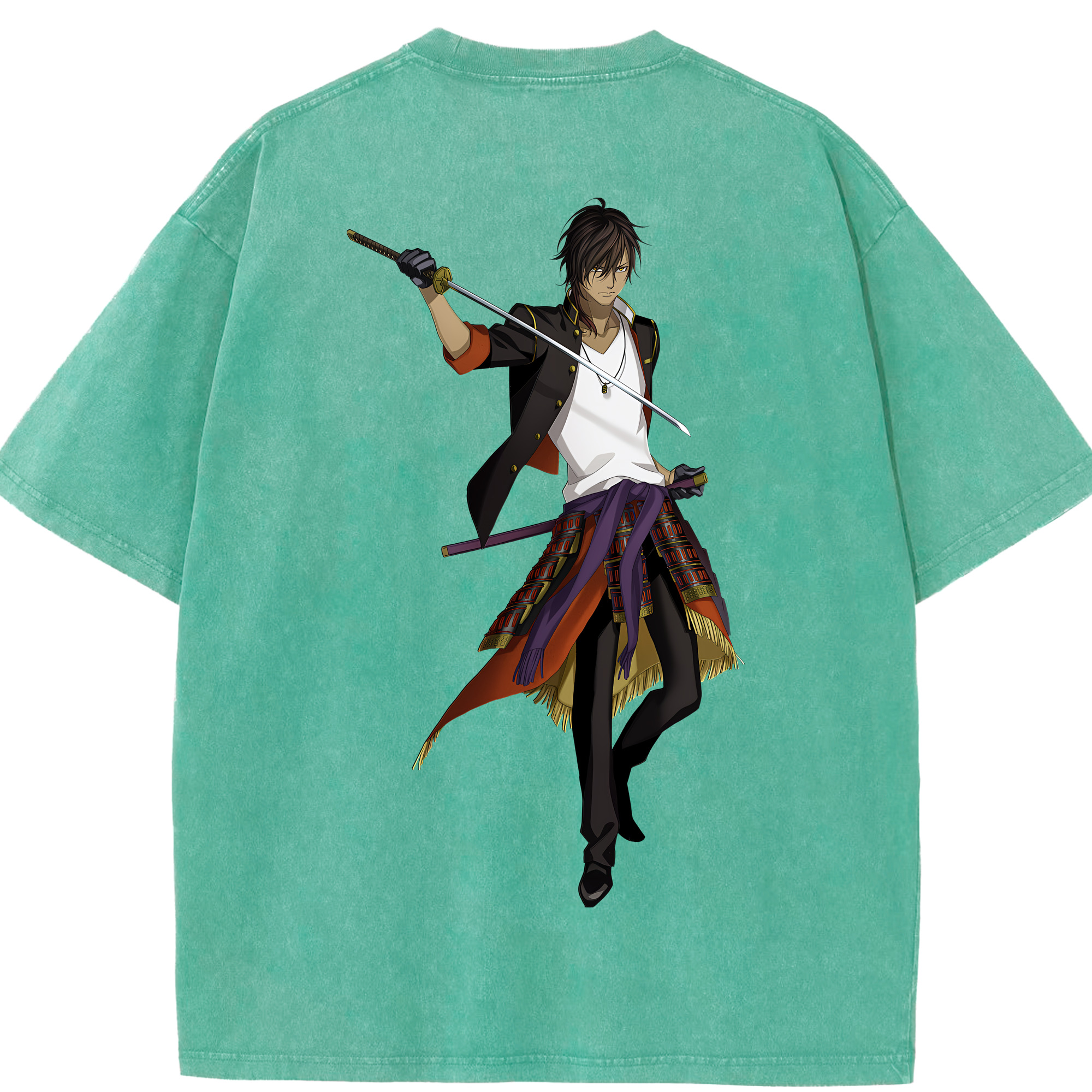 （画像用） 刀剣乱舞 Touken Ranbu 綿100% ヴィンテージ風 半袖Tシャツ（背面プリント）